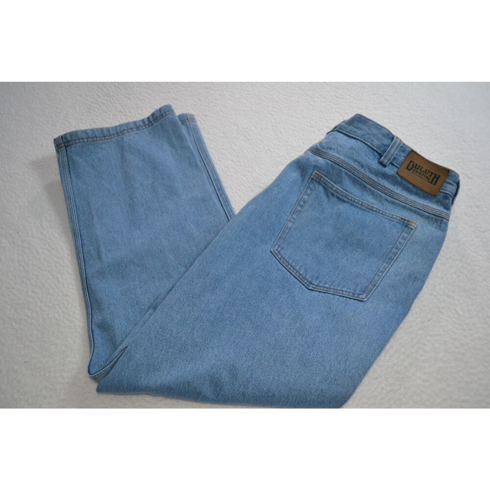 Duluth Trading Co Jeans Mens Size 40 x 30 Classic Straight Fit Blue Denim Cotton